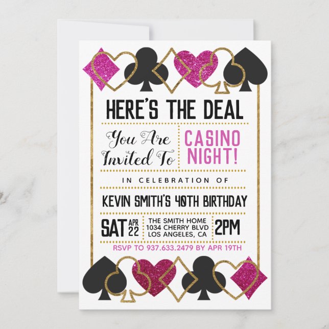 Convite para Poker Casino (Frente)