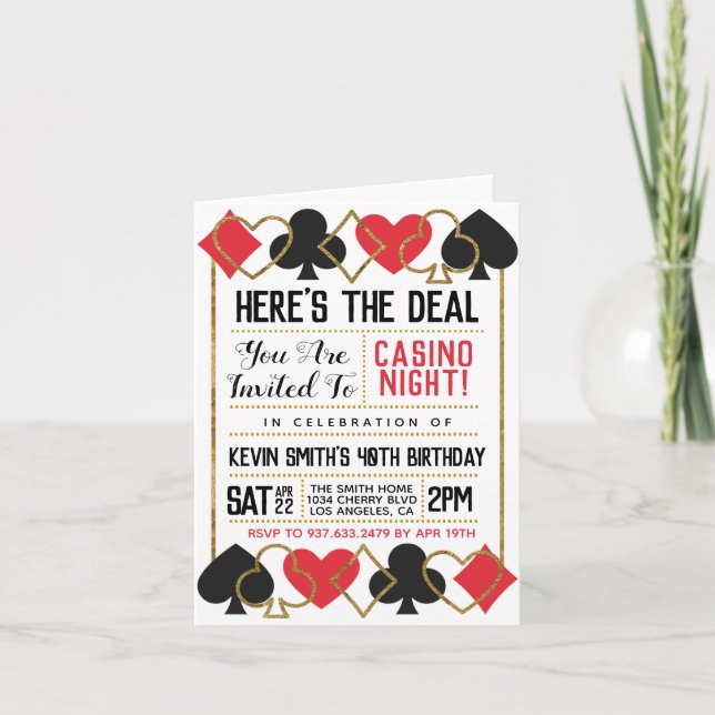 Convite para Poker Casino (Frente)