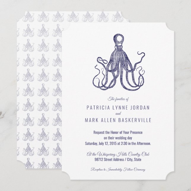 Convite para polvos texturizados Vintage (Frente/Verso)