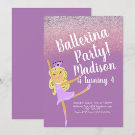 Convite para porta do partido Cute Ballerina