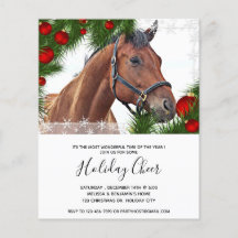 Convite para Pôs de Natal de Equídeos de Equinos