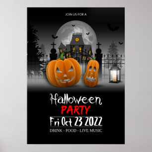 Convite para Poster de Festa de Halloween
