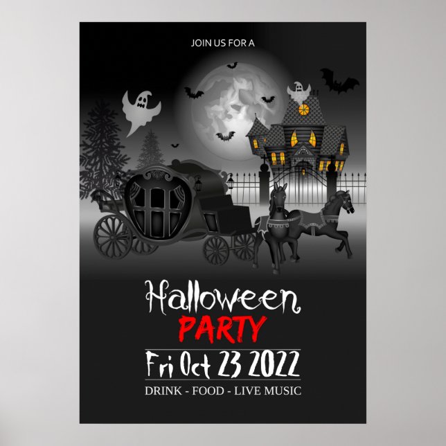 Convite para Poster de Festa de Halloween (Frente)
