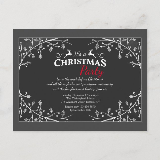 Convite para Posto de Feriado de Natal (Frente)