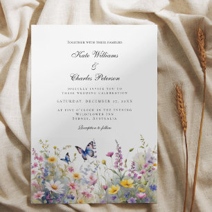 Convite para Prados de Flor Selvagem Whimsical