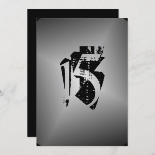 Convite para prata preta Festa de aniversário de a