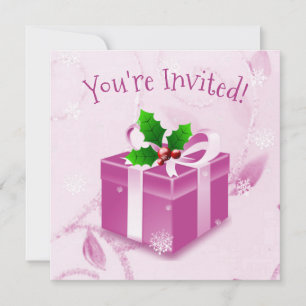 Convite para presentes de Natal rosa