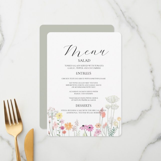 Convite para Primavera de Couro de Flor Selvagem C (Frente/Verso In Situ)