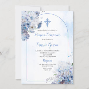Convite para primeira comunidade floral azul