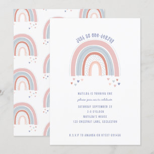 Convite para primeiro aniversario Arco-íris e Car