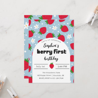 Convite para primeiro aniversario Berry