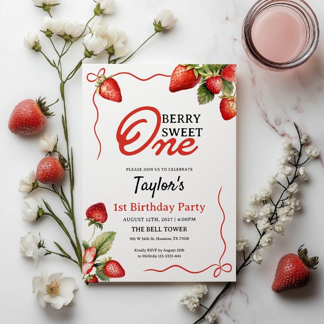 Convite para primeiro aniversario Berry Sweet (Criador carregado)