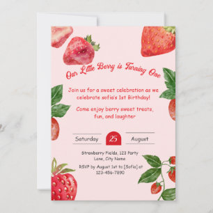 Convite para primeiro aniversario Berry Sweet Stra