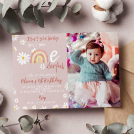 Convite para primeiro aniversario Boho Rainbow Dai