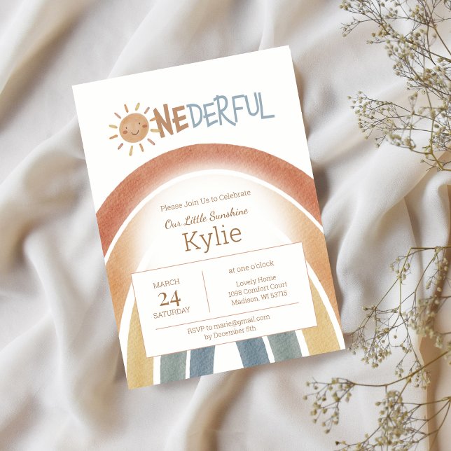 Convite para primeiro aniversario Boho Terracotta (Criador carregado)