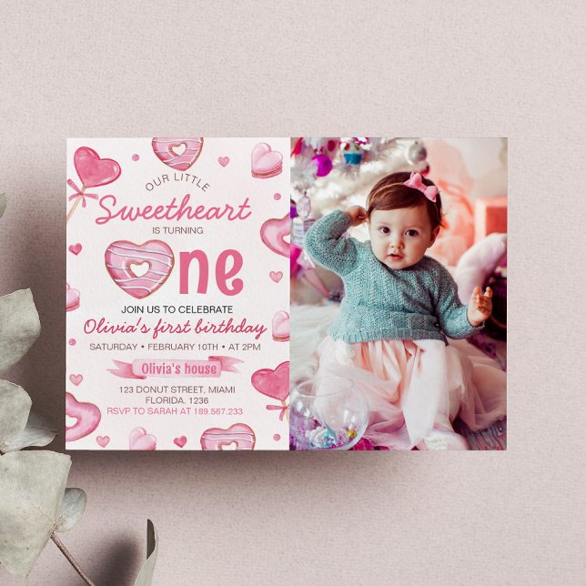 Convite para primeiro aniversario Candy Sweet One (Criador carregado)