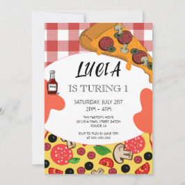 Convite para primeiro aniversario da Fatia de Pizz