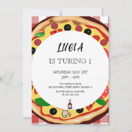 Convite para primeiro aniversario da Fatia de Pizz