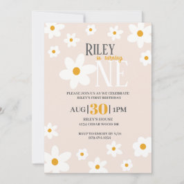 Convite para primeiro aniversario Daisy
