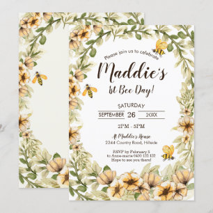 Convite Para primeiro aniversario De Abelhas 1rua 