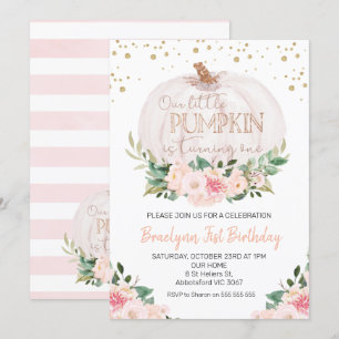 Convite Para primeiro aniversario De Abóbora De Ch