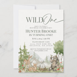 Convite para primeiro aniversario de Animais Selva