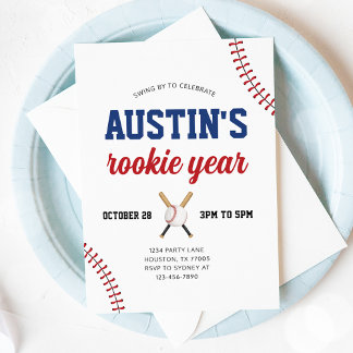 Convite para primeiro aniversario de Baseball no A
