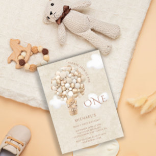 Convite para primeiro aniversario de Bear Balões