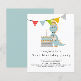 Convite para primeiro aniversario de Bolo de Dinos