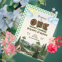 Convite para primeiro aniversario de Camper Feliz