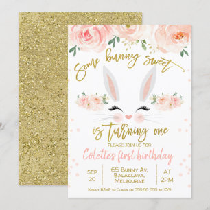 Convite para primeiro aniversario de capuz floral