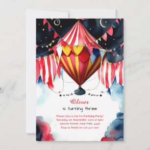 Convite para primeiro aniversario de Circo Carnava