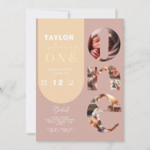 Convite para primeiro aniversario de Colagem de Fo