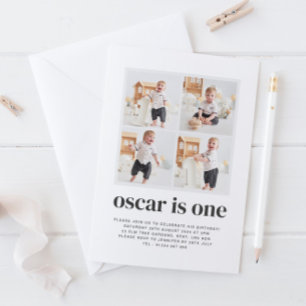 Convite para primeiro aniversario de Colagem de Fo