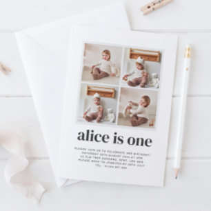 Convite para primeiro aniversario de Colagem de Fo