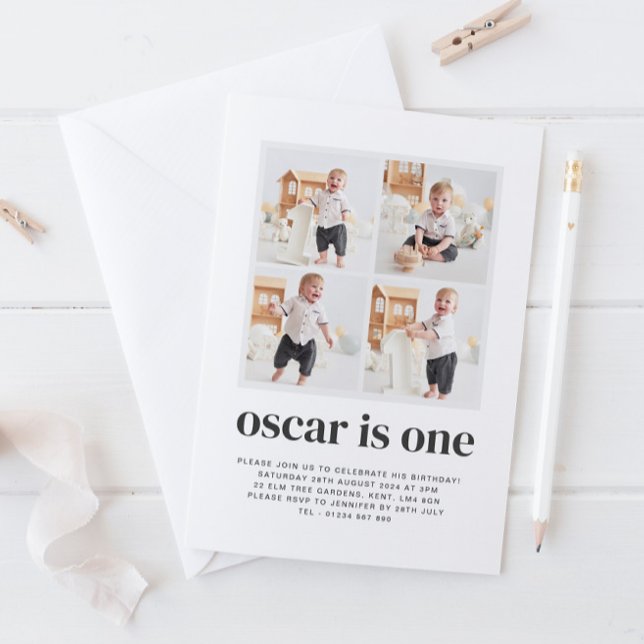 Convite para primeiro aniversario de Colagem de Fo (Criador carregado)