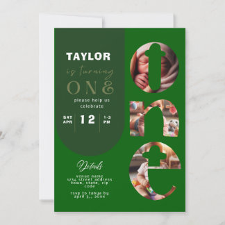 Convite para primeiro aniversario de Colagem de Fo