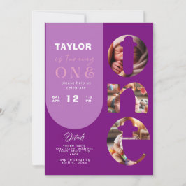 Convite para primeiro aniversario de Colagem de Fo