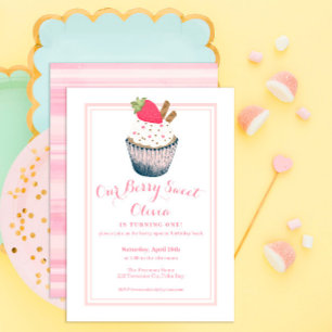 Convite para primeiro aniversario de Cupcake de mo