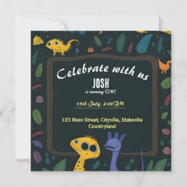 Convite para primeiro aniversario de dinossauros d