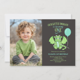 Convite para primeiro aniversario de Dragão de Cut