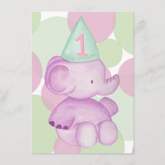 Convite para primeiro aniversario de Elefante Bebê