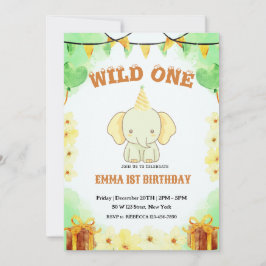 Convite para primeiro aniversario de Elefante Selv