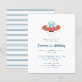 Convite para primeiro aniversario de Espaçamento d