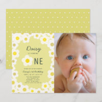 Convite para primeiro aniversario de Foto Amarelo 