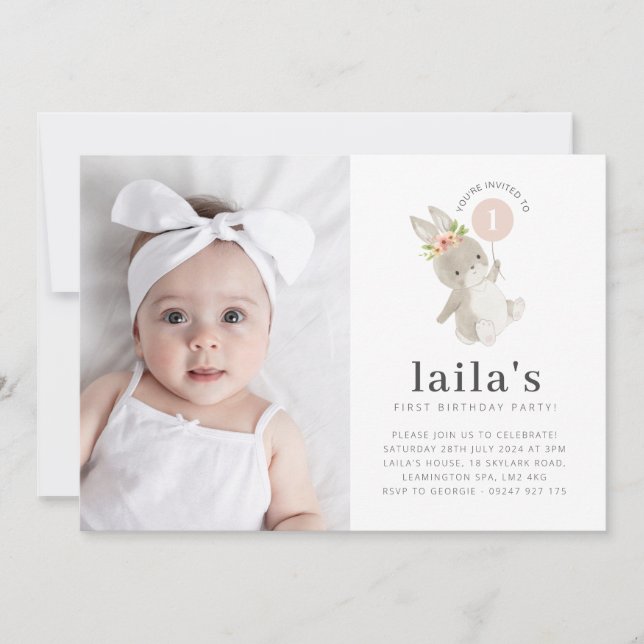 Convite para primeiro aniversario de Fotografia Bu (Frente)