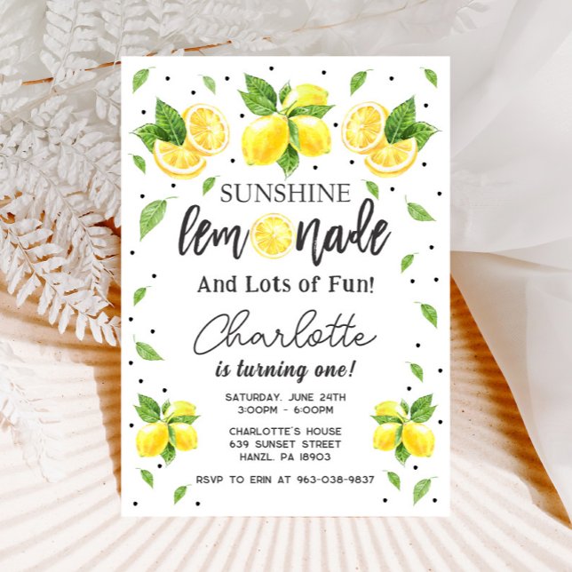Convite para primeiro aniversario de limão (Criador carregado)
