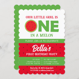 Convite para primeiro aniversario de melancia com