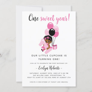Convite para primeiro aniversario de Menina Americ