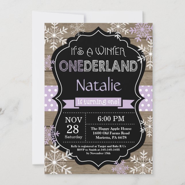 Convite para primeiro aniversario de Onederland de (Frente)